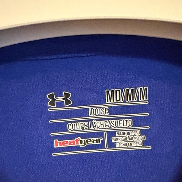 Under Armour Men's Medium Blue Loose Heat Gear Size Medium short sleeve shirt - Picture 2 of 8